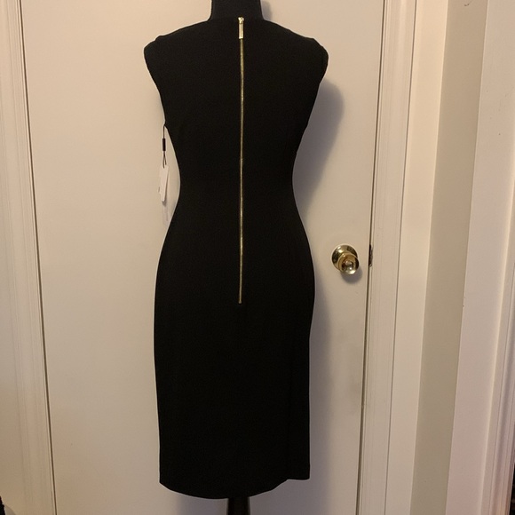 Calvin Klein Rhinestone-Embellished Zippered back Sheath Black Size 2 NWT #D21 - Picture 5 of 13
